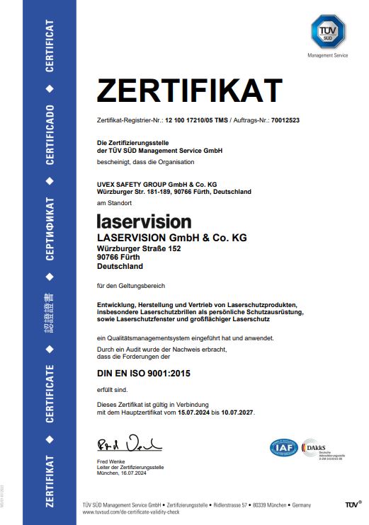 ISO 9001:2015 Zertifikat