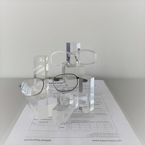 RX insert glazing service for laser safety frames R01, R17 and F46