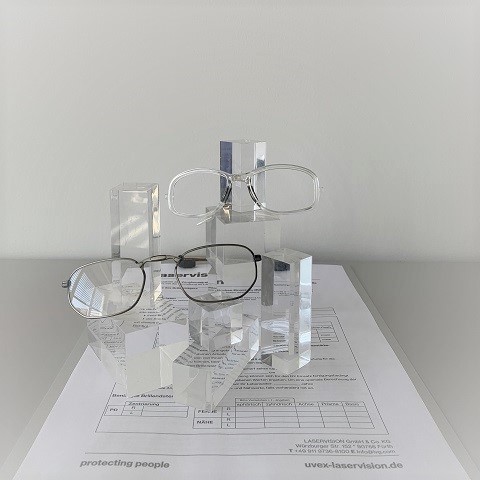 RX insert glazing service for laser safety frames R01 and R17